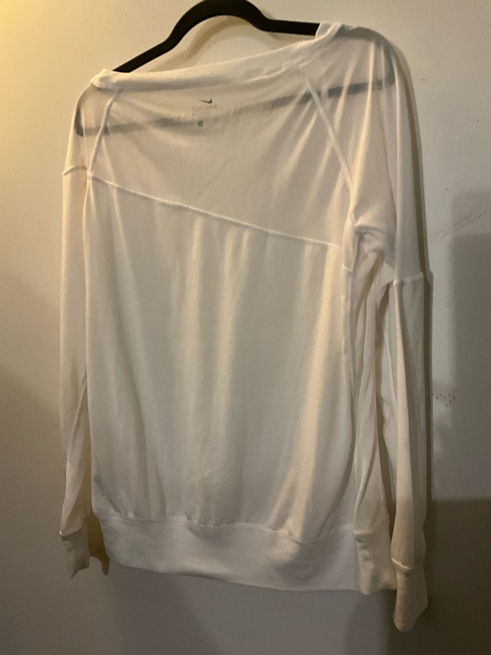 Nike White Long Sleeve Women's Workout Dri-Fit Top